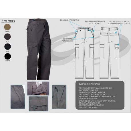 Pantalón de Vestir Modelo Cargo Canvas 