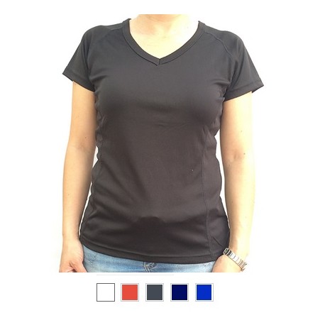 Polera Dry Fit Mujer cuello en V 