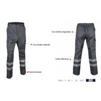 PANTALON CARGO GABARDINA CON CINTA REFLECTANTE 