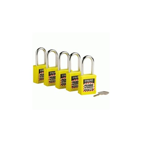 KIT DE 5 CANDADOS MK STEELPRO X10 AMARILLO