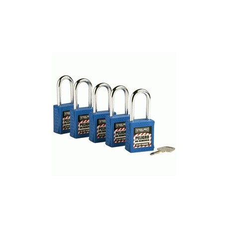 KIT DE 5 CANDADOS MK STEELPRO X10 AZUL