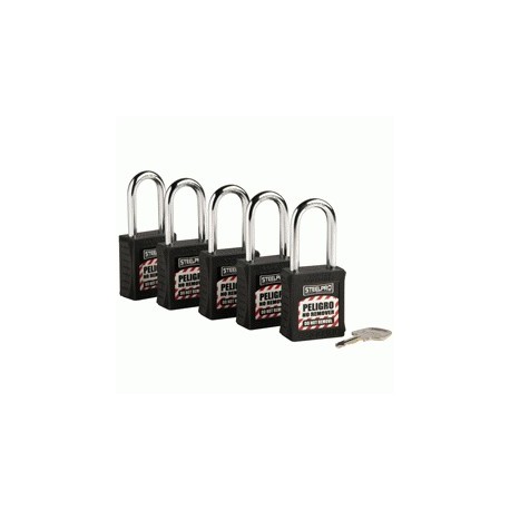 KIT DE 5 CANDADOS MK STEELPRO X10 NEGRO
